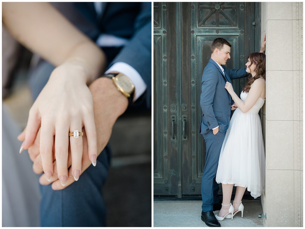 Downtown Dayton engagement session at Masonic Temple
