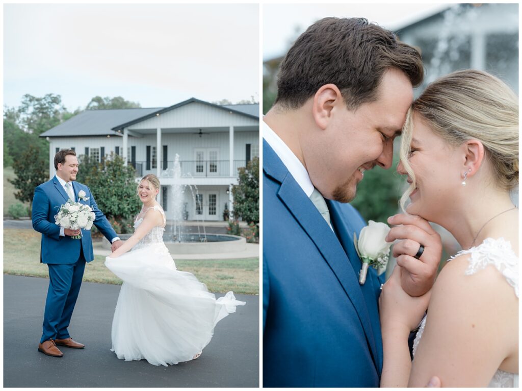 Bride and groom at Rosewood Manor
