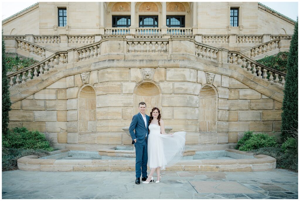 Downtown Dayton engagement session at Dayton Art Institute
