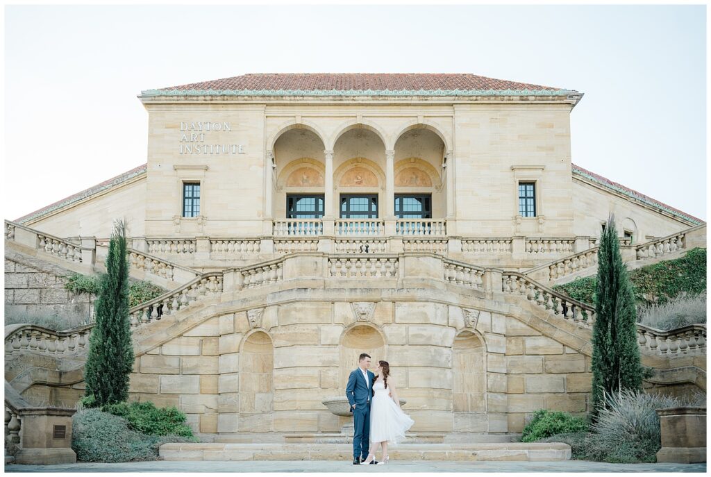 Downtown Dayton engagement session at Dayton Art Institute