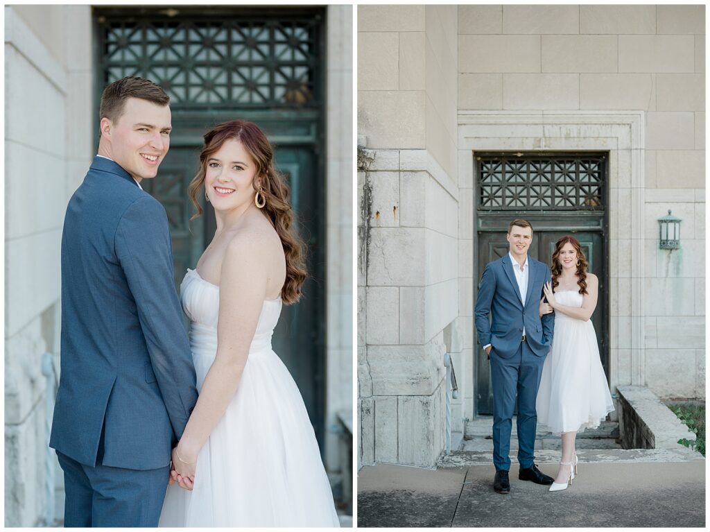 Downtown Dayton engagement session at Masonic Temple