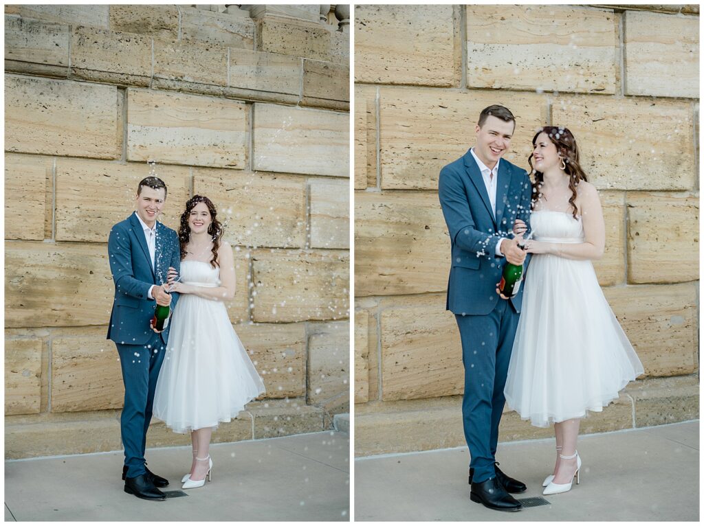 Downtown Dayton engagement session at Dayton Art Institute