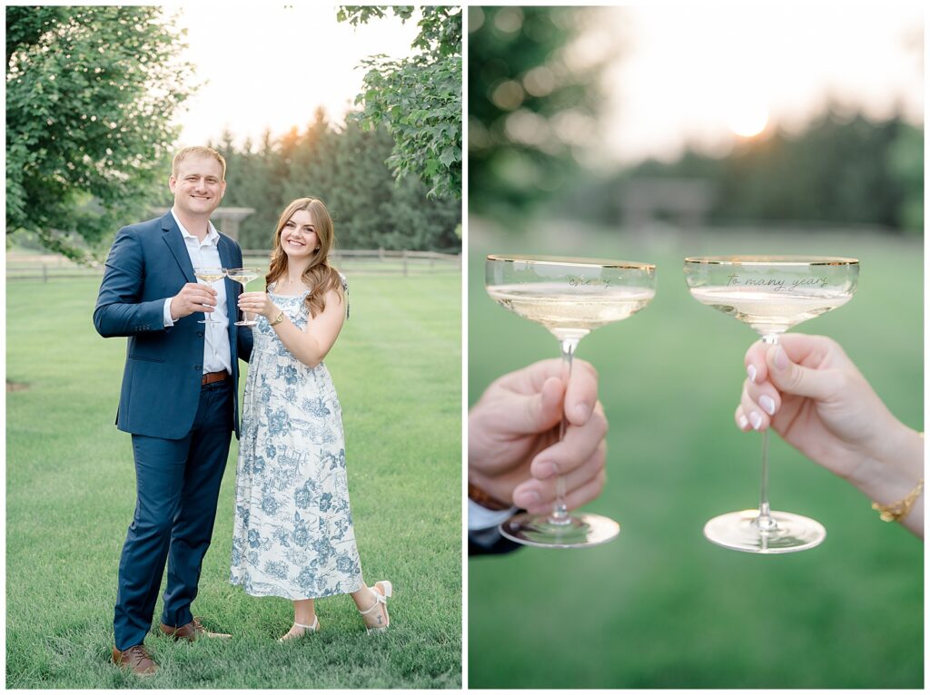 Sunset engagement photos at High Acre Farms