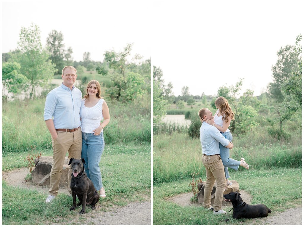 Ohio engagement session with dog