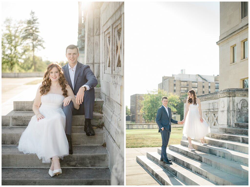 Downtown Dayton engagement session at Masonic Temple