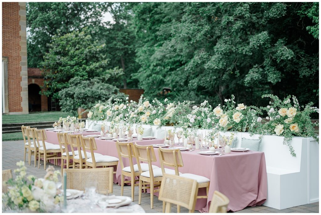Peterloon Estate reception design on back patio