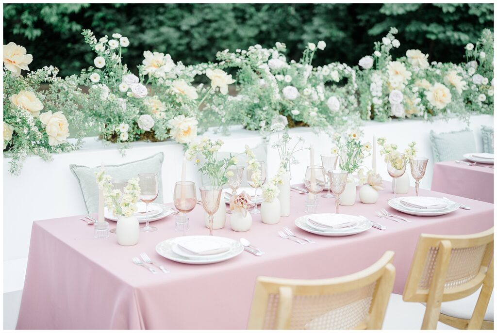 Peterloon Estate reception design on back patio